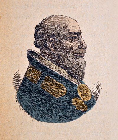 Portret van de Paus Gregorius XIV (1590-1591), 1898 (gravure met latere inkleuring) door Italian School